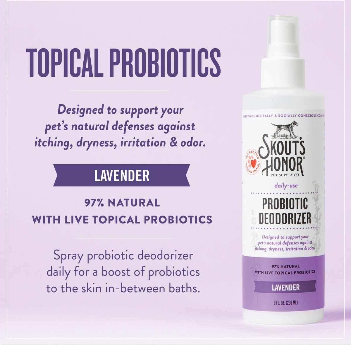 Skout's Honor Lavender Probiotic Deodorizer Spray (8OZ)