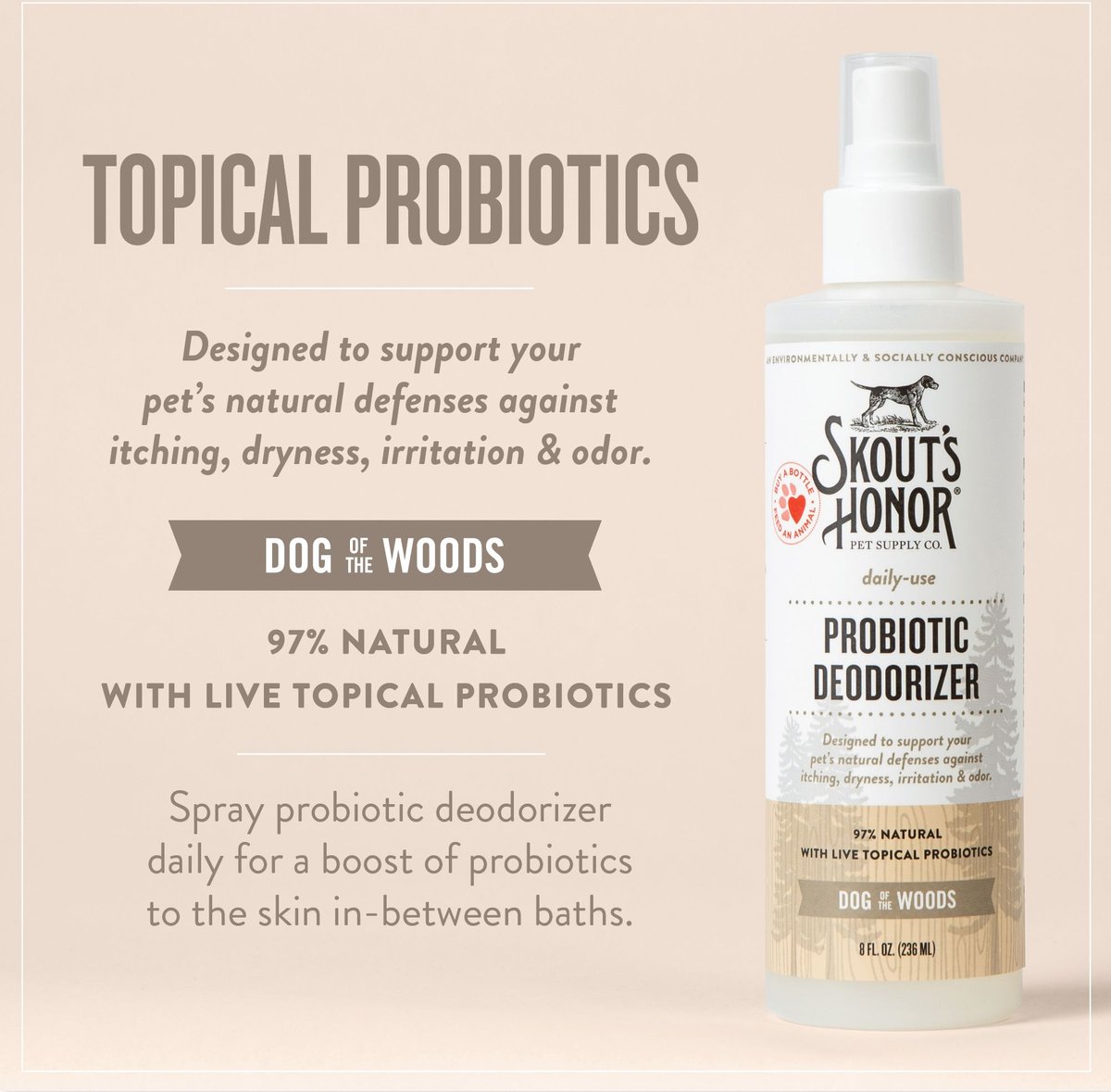 Skout's Honor Dog of the Woods Probiotic Deodorizer Spray (8OZ)