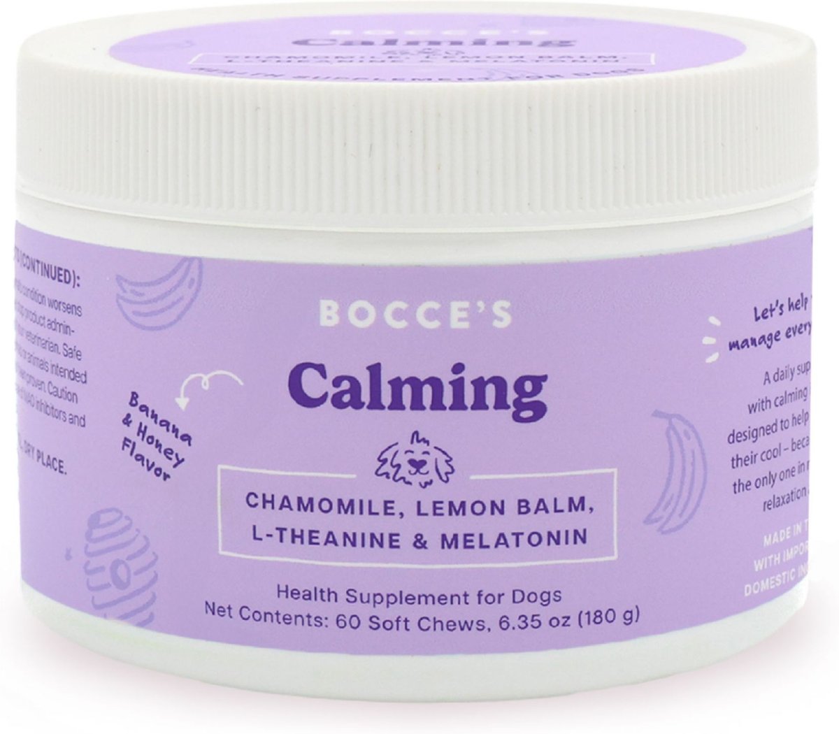 Bocce's Bakery Calming Supplement for Dogs (60CT)