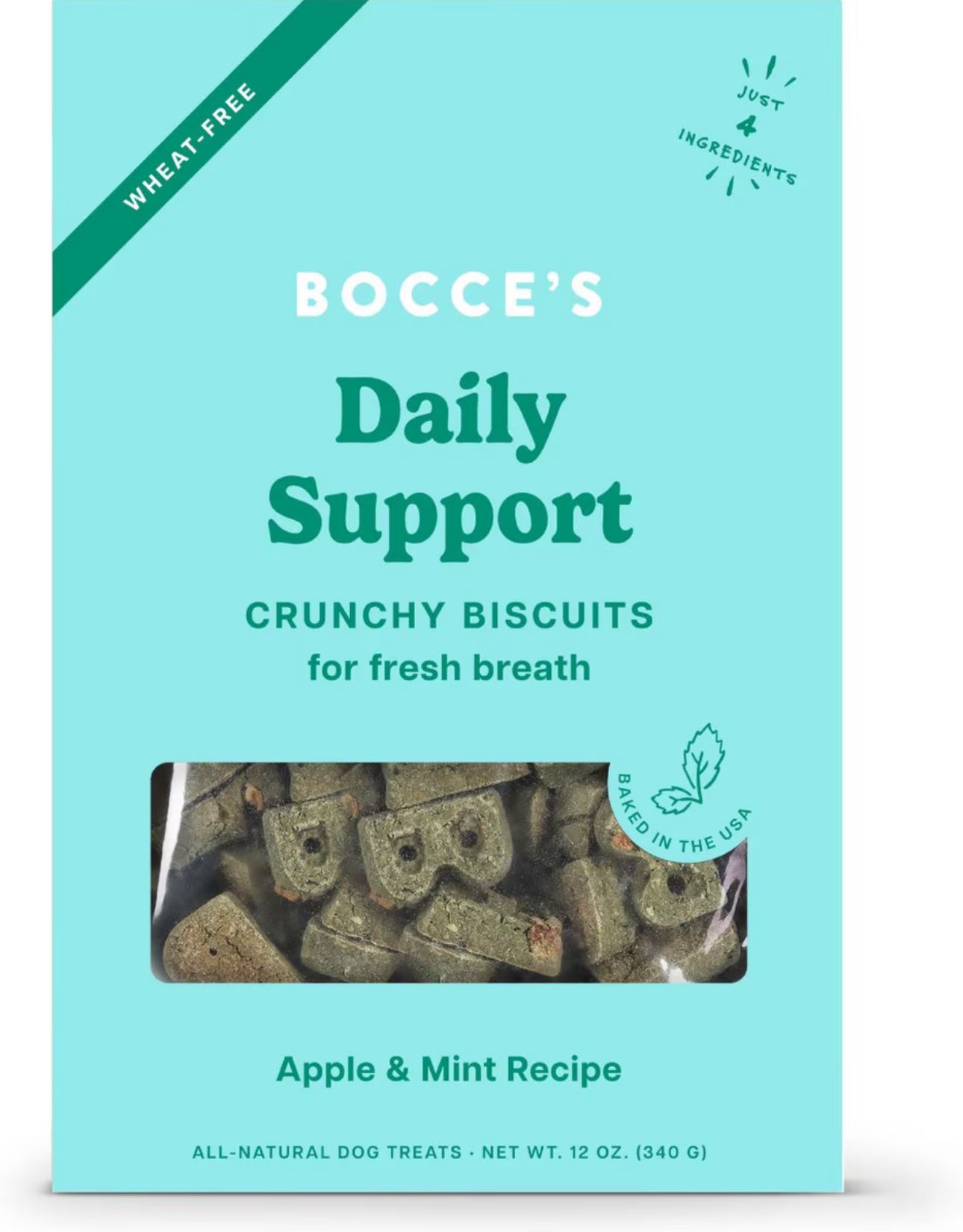 Bocce's Bakery Daily Support Breath Aid (Apple & Mint) 12OZ